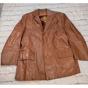 VtG Golden State Leather Jacket Men Sz 48 Brown Rancher Western Cowboy Lined